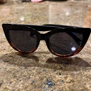 QUAY Retro Cat Eye black and tortoise sunglasses